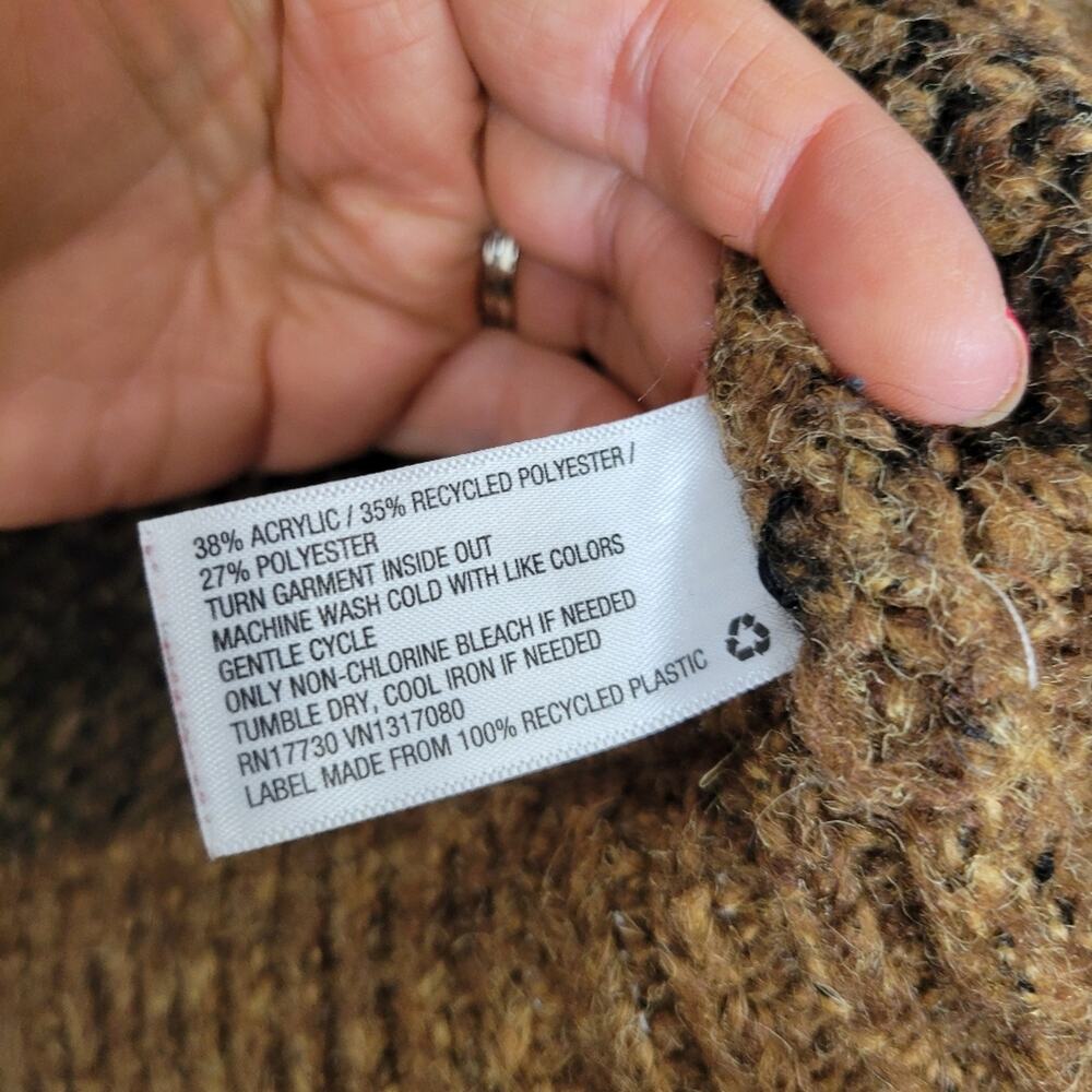 UNIVERSAL THREAD Brown Leopard Animal Print Chunky Knit Mockneck Sweater Sz S - Picture 12 of 12